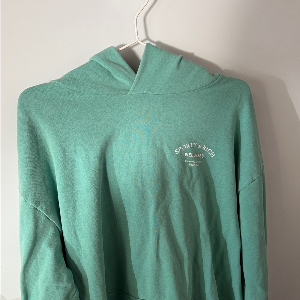 Sporty & Rich Mint Green Crewneck Hoodie Sweater